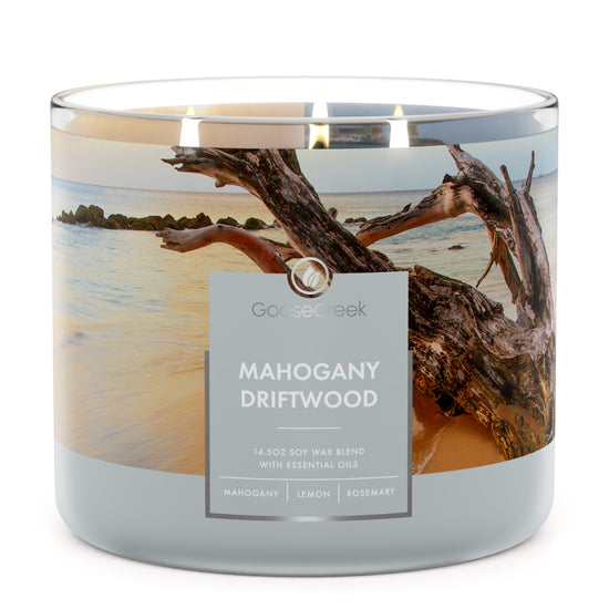 Load image into Gallery viewer, Mahogany Driftwood Large 3-Wick Candle
