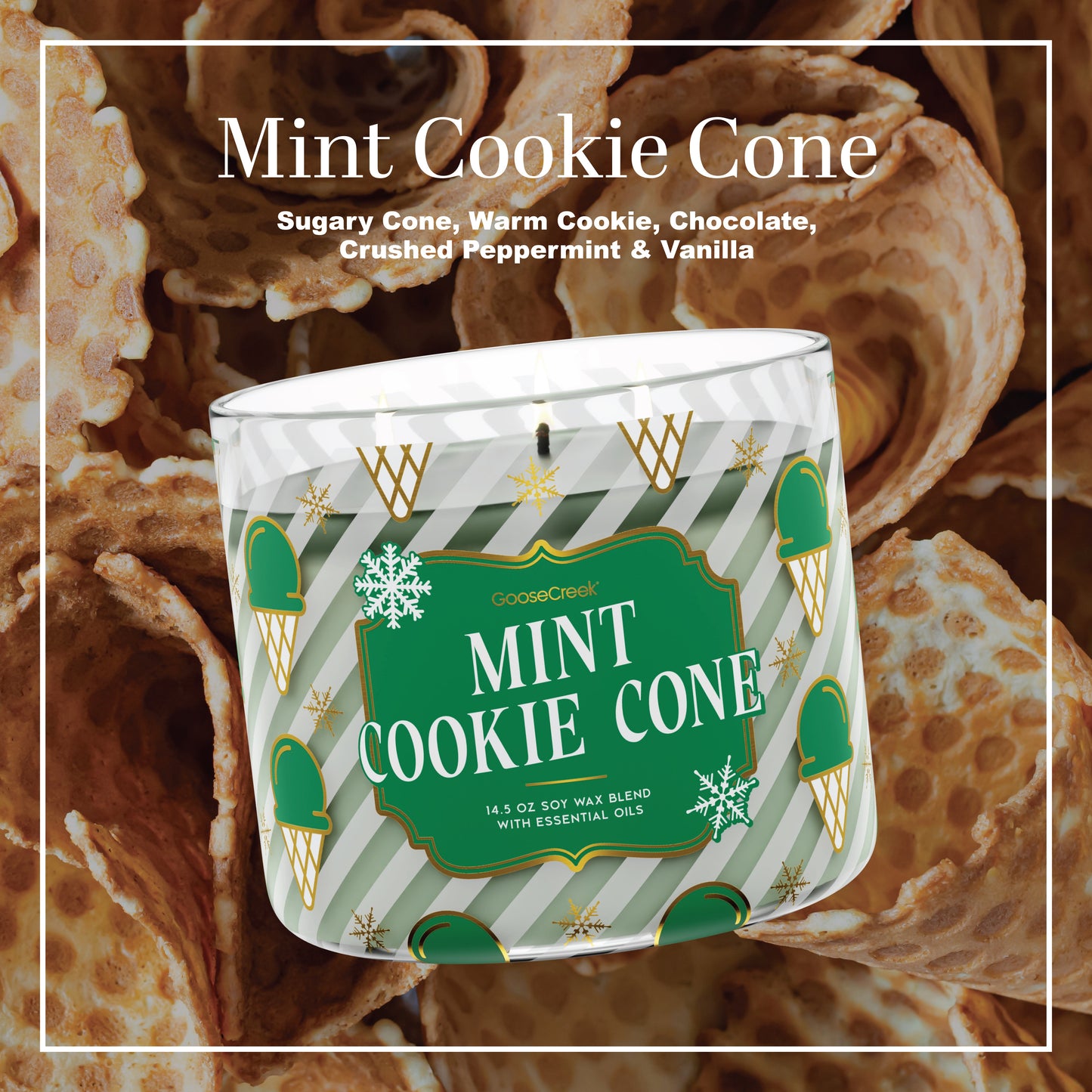 Mint Cookie Cone Large 3-Wick Candle