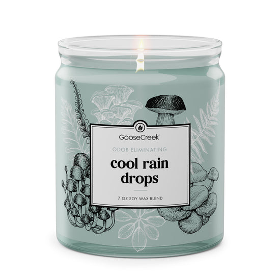Odor Eliminating Cool Rain Drops 7oz Single Wick Candle