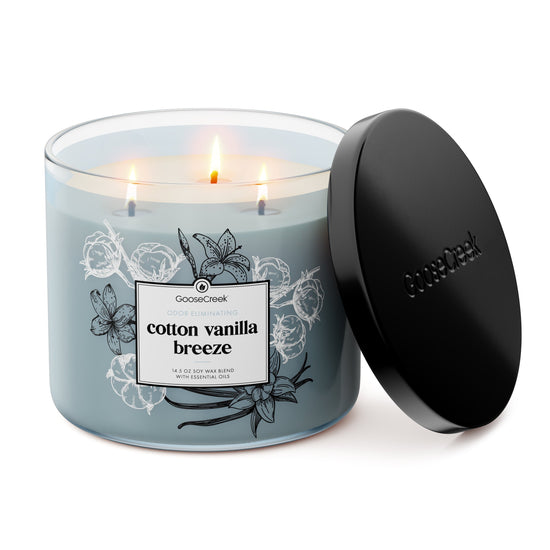 Odor Eliminating Cotton Vanilla Breeze 3-Wick Candle