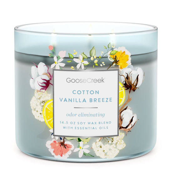 Odor Eliminating - Cotton Vanilla Breeze 3-Wick Candle