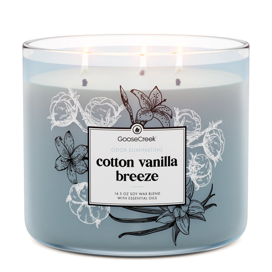 Odor Eliminating Cotton Vanilla Breeze 3-Wick Candle