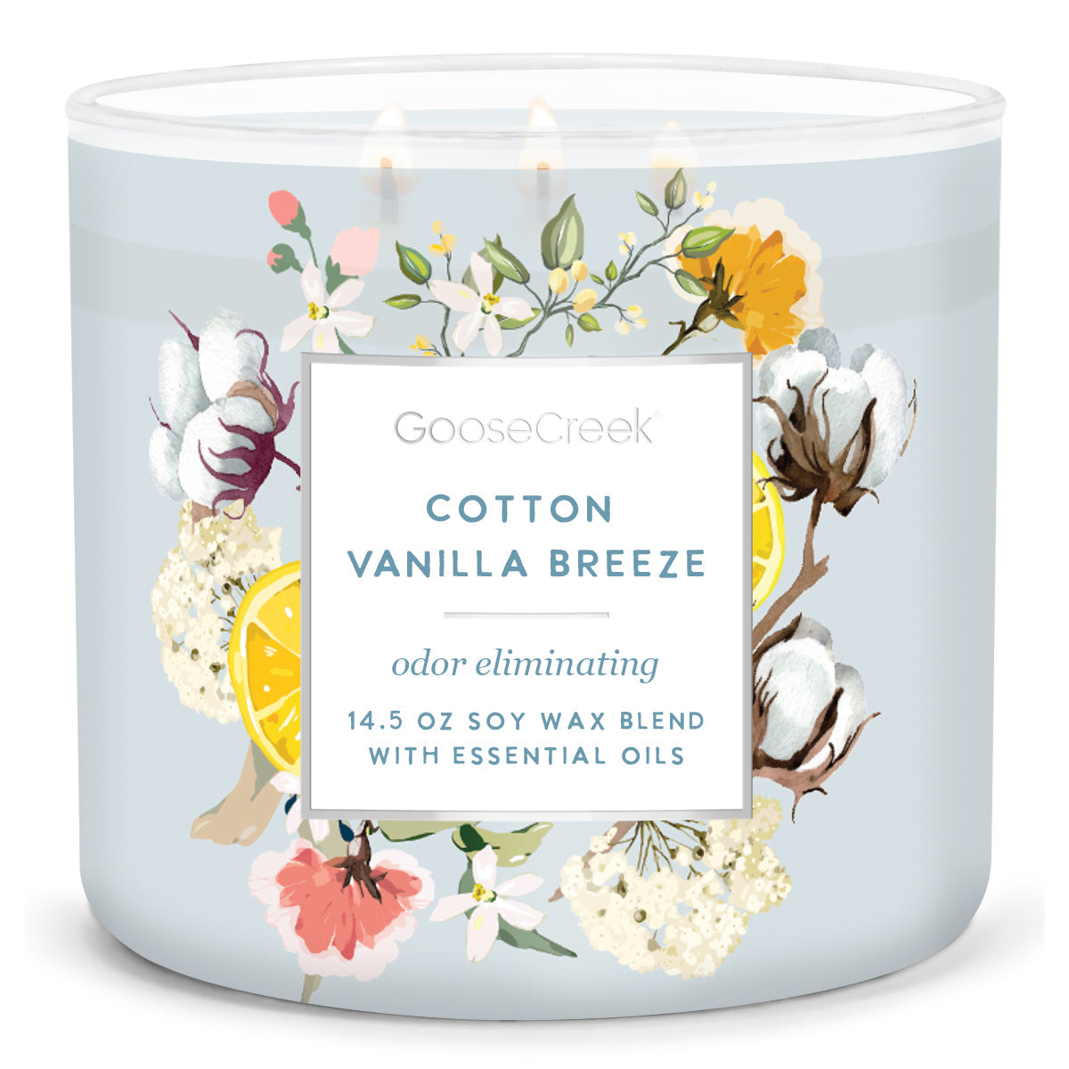 Odor Eliminating - Cotton Vanilla Breeze Large 3-Wick Candle