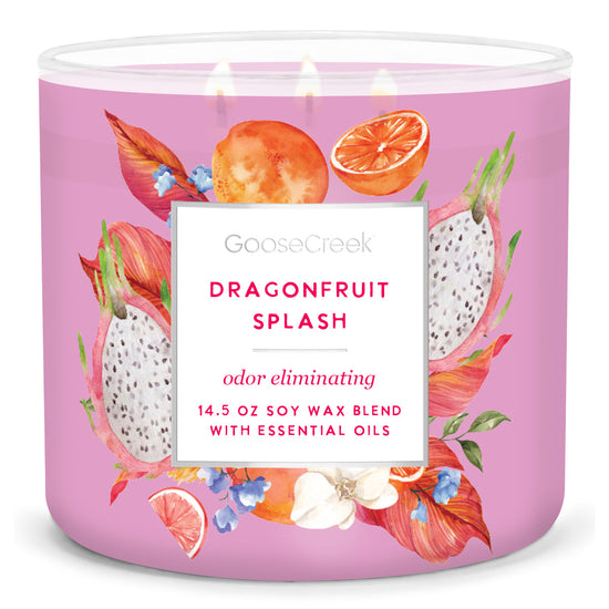 Load image into Gallery viewer, Odor Eliminating - Dragonfruit Splash Large 3-Wick Candle
