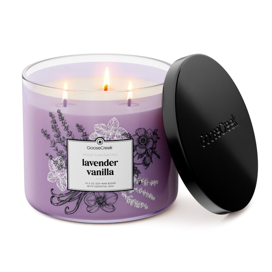 Odor Eliminating Lavender Vanilla 3-Wick Candle