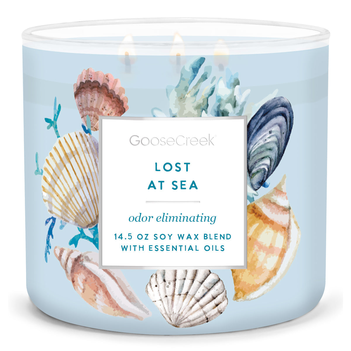 Load image into Gallery viewer, Odor Eliminating - Lost at Sea Large 3-Wick Candle
