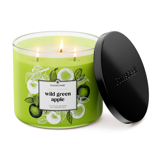 Odor Eliminating Wild Green Apple 3-Wick Candle