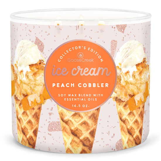 Load image into Gallery viewer, Peach Cobbler Ice Cream Large 3-Wick Candle
