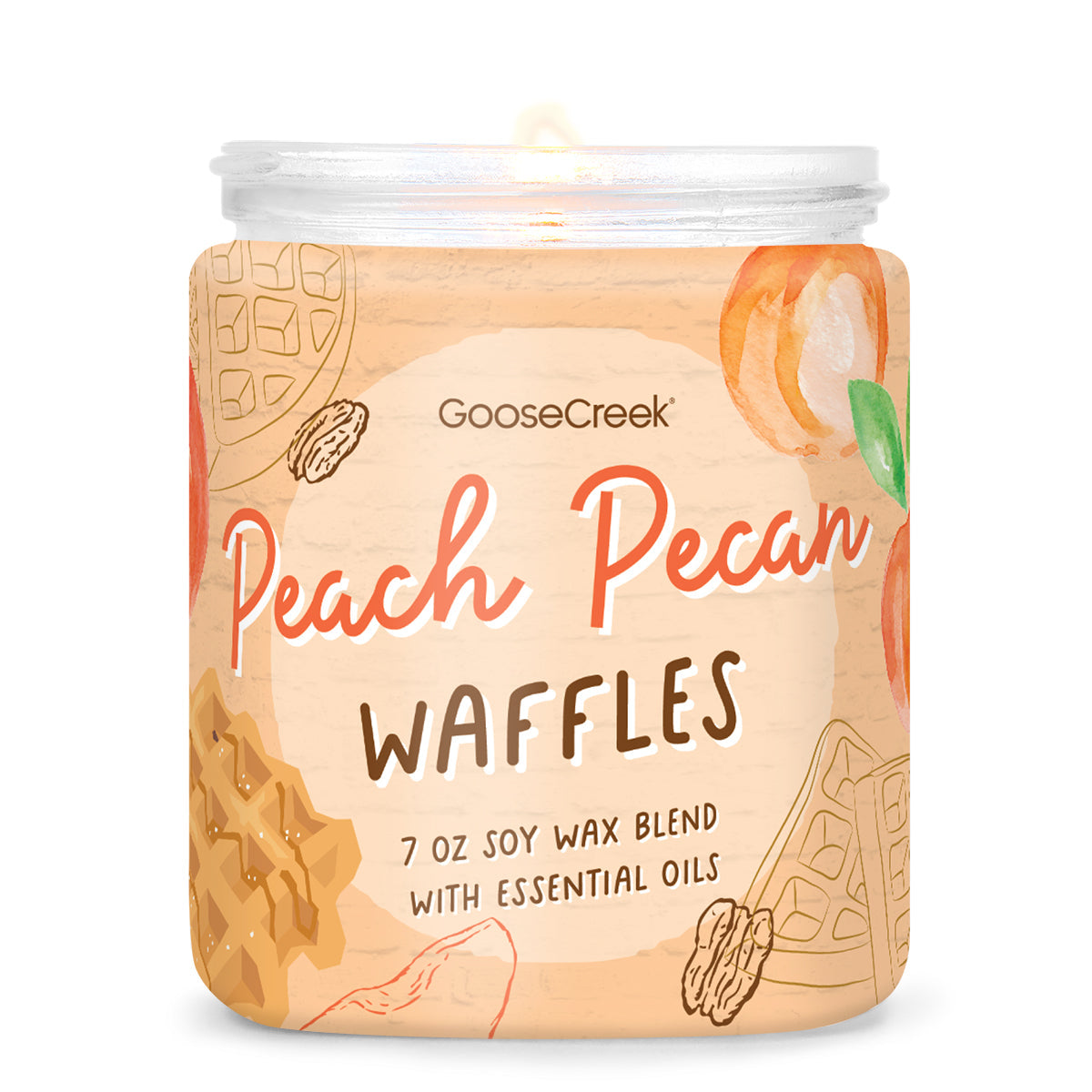 Load image into Gallery viewer, Peach Pecan Waffles 7oz Single Wick Candle
