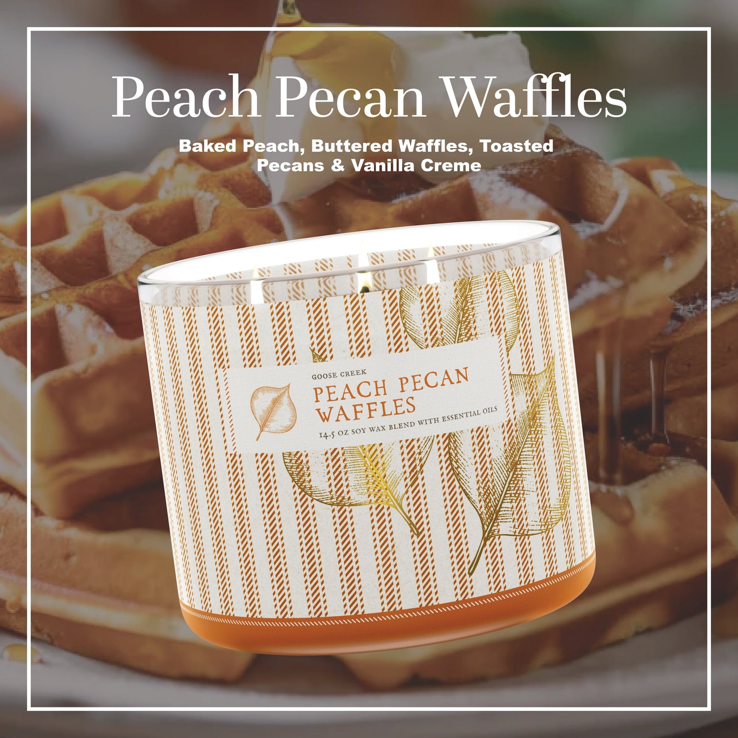 Peach Pecan Waffles Large 3-Wick Candle