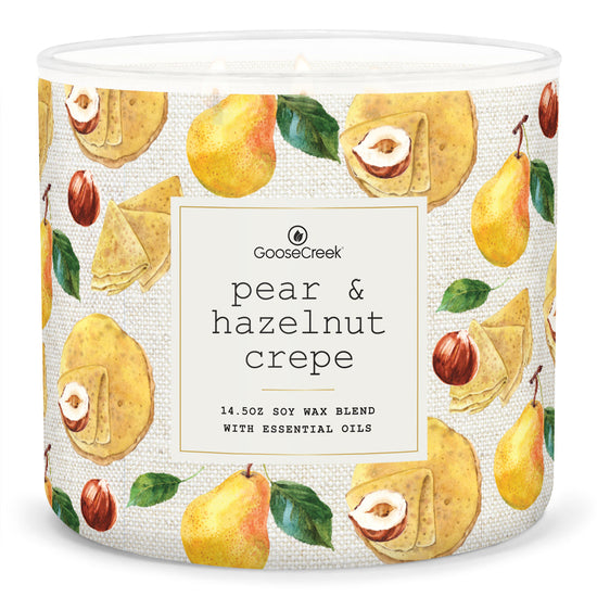 Load image into Gallery viewer, Pear &amp;amp; Hazelnut Crepe Large 3-Wick Candle
