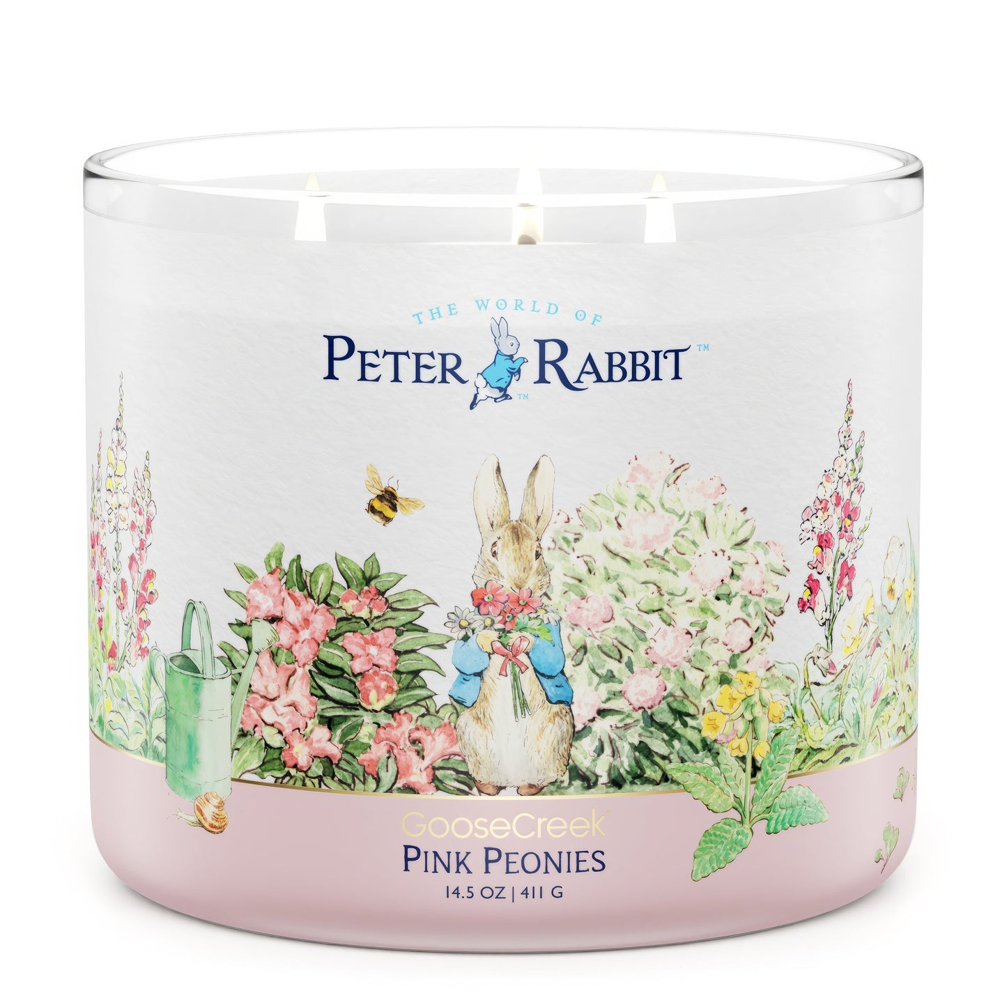 Peter Rabbit - Pink Peonies Large 3-Wick Candle