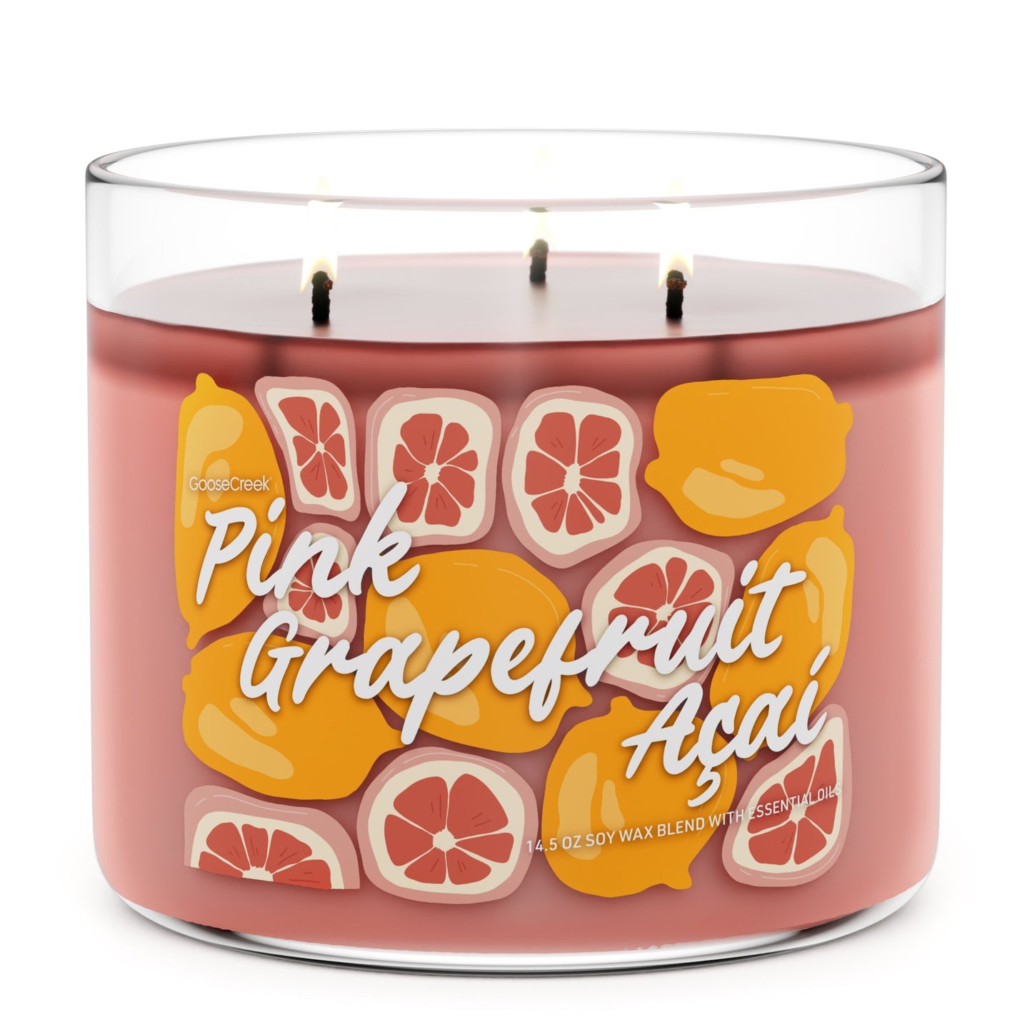 Pink Grapefruit Acai 3-Wick Candle