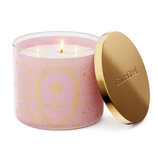 Pink Snowflakes 3-Wick Candle