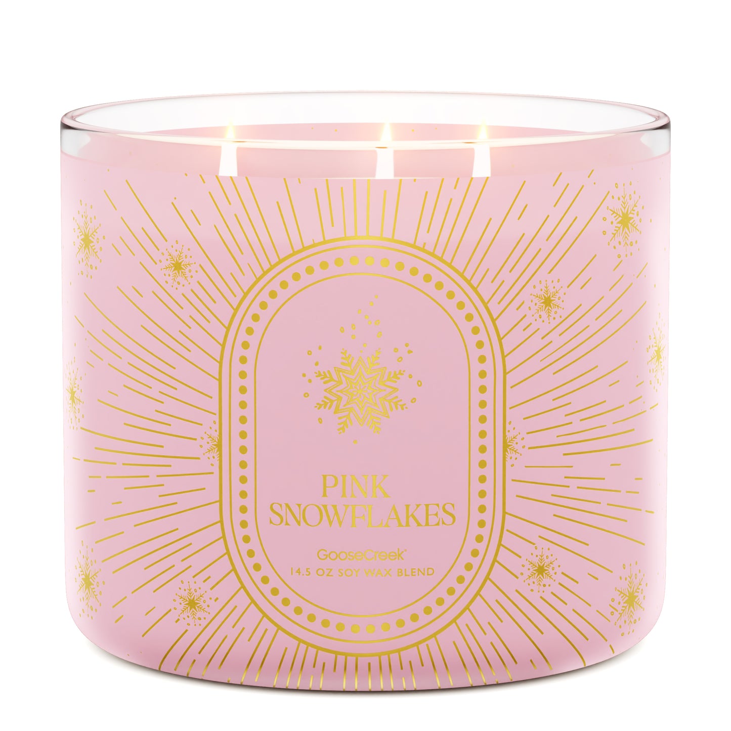 Pink Snowflakes 3-Wick Candle
