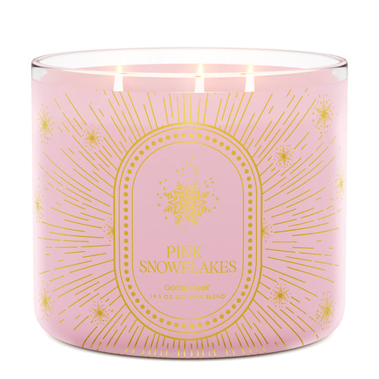Pink Snowflakes 3-Wick Candle