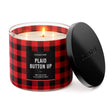 Load image into Gallery viewer, Plaid Button-up 3-Wick Candle
