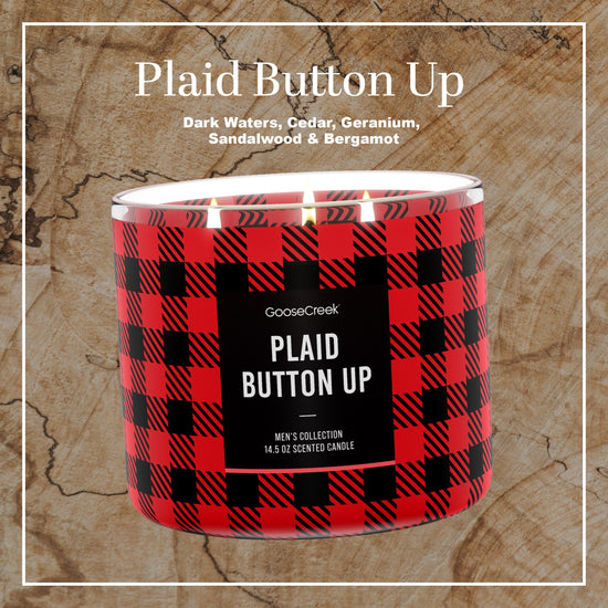 Plaid Button-up 3-Wick Candle