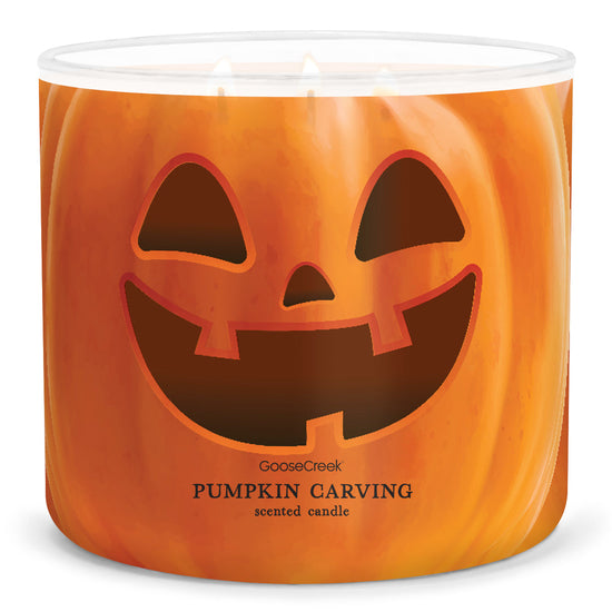 Load image into Gallery viewer, Pumpkin Carving Large 3-Wick Candle
