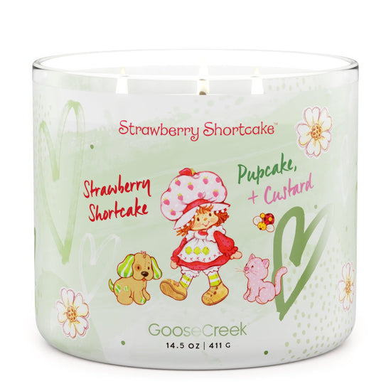 Load image into Gallery viewer, Pupcake + Custard Strawberry Shortcake 3-Wick Candle
