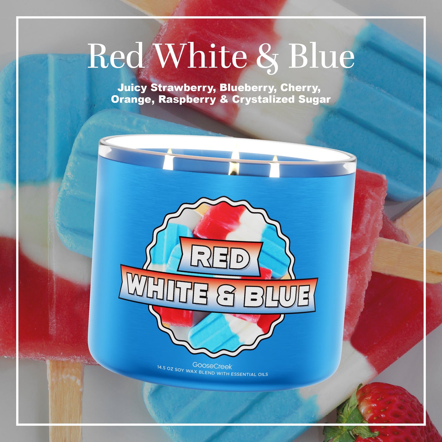 Red, White & Blue Large 3-Wick Candle