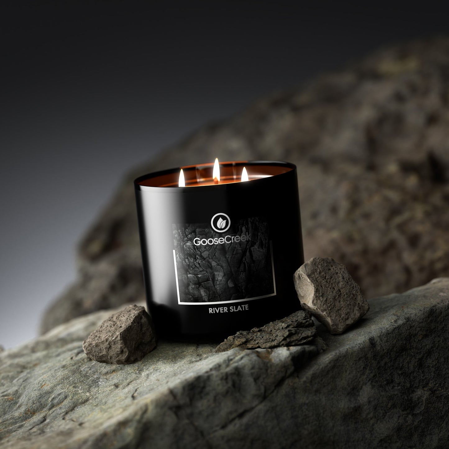 River Slate Large 3-Wick Candle