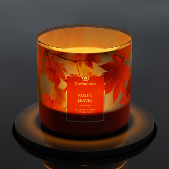 Load image into Gallery viewer, Rustic Leaves Large 3-Wick Candle

