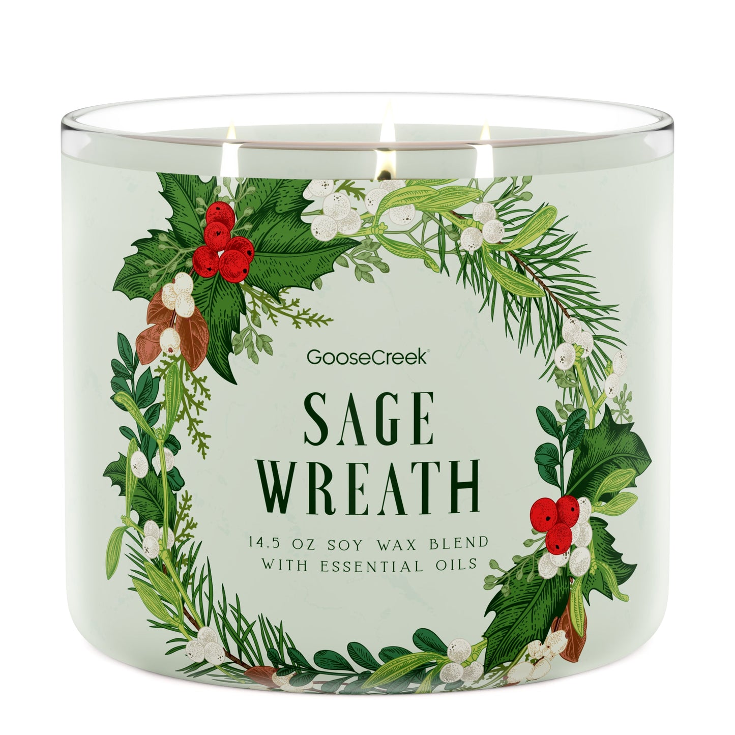 Sage Wreath 3-Wick Candle