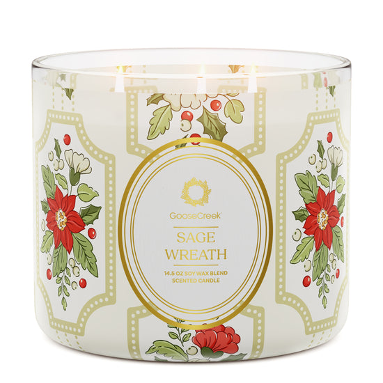 Sage Wreath 3-Wick Candle