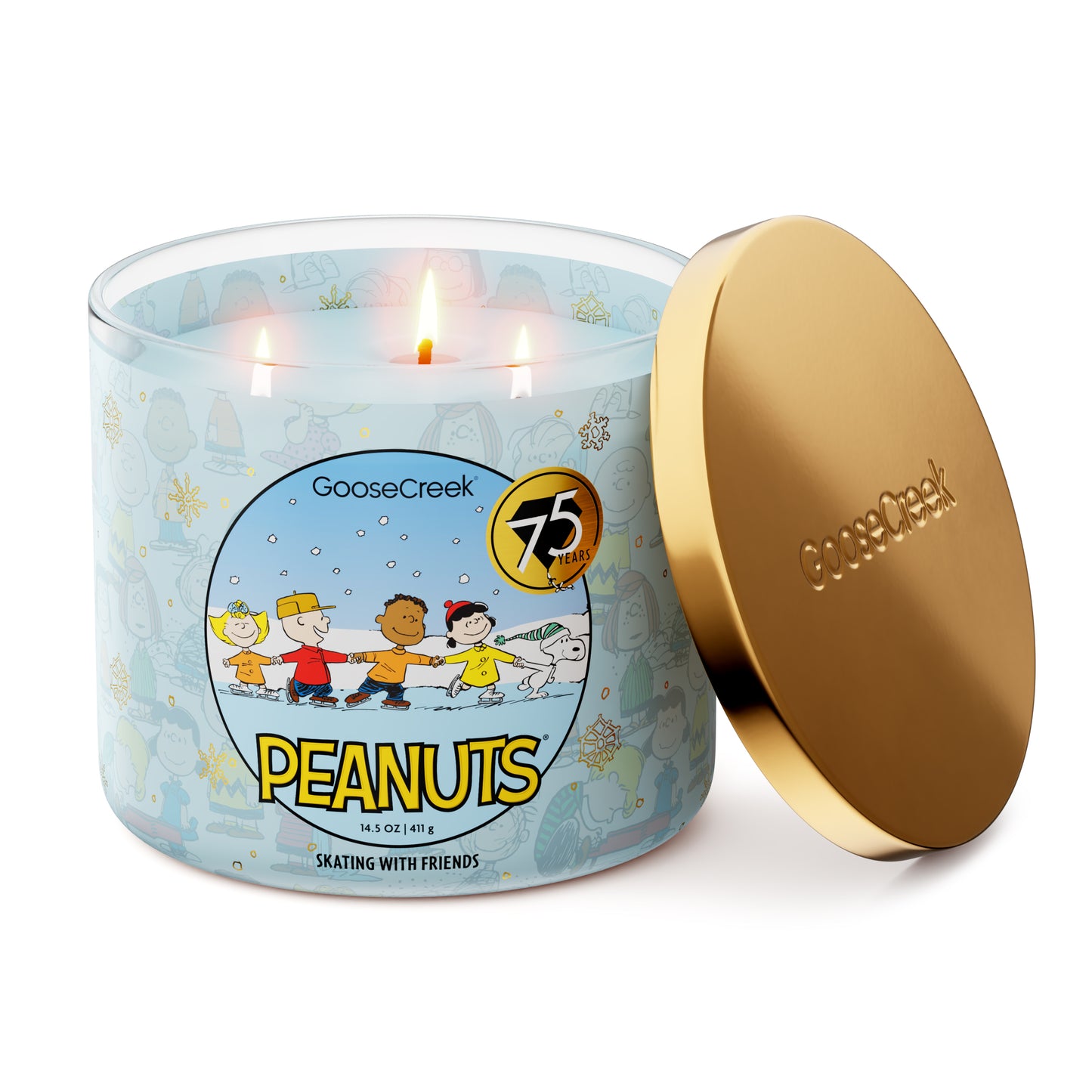 Skating With Friends 3-Wick Peanuts Candle