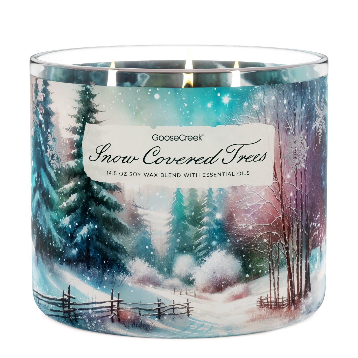 Snow Covered Trees Large 3-Wick Candle