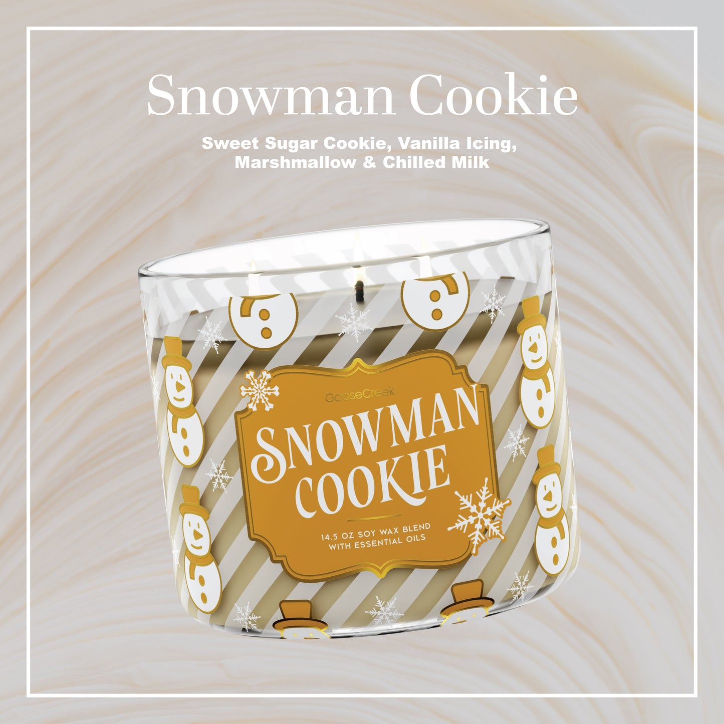 Snowman Cookie 3-Wick Candle