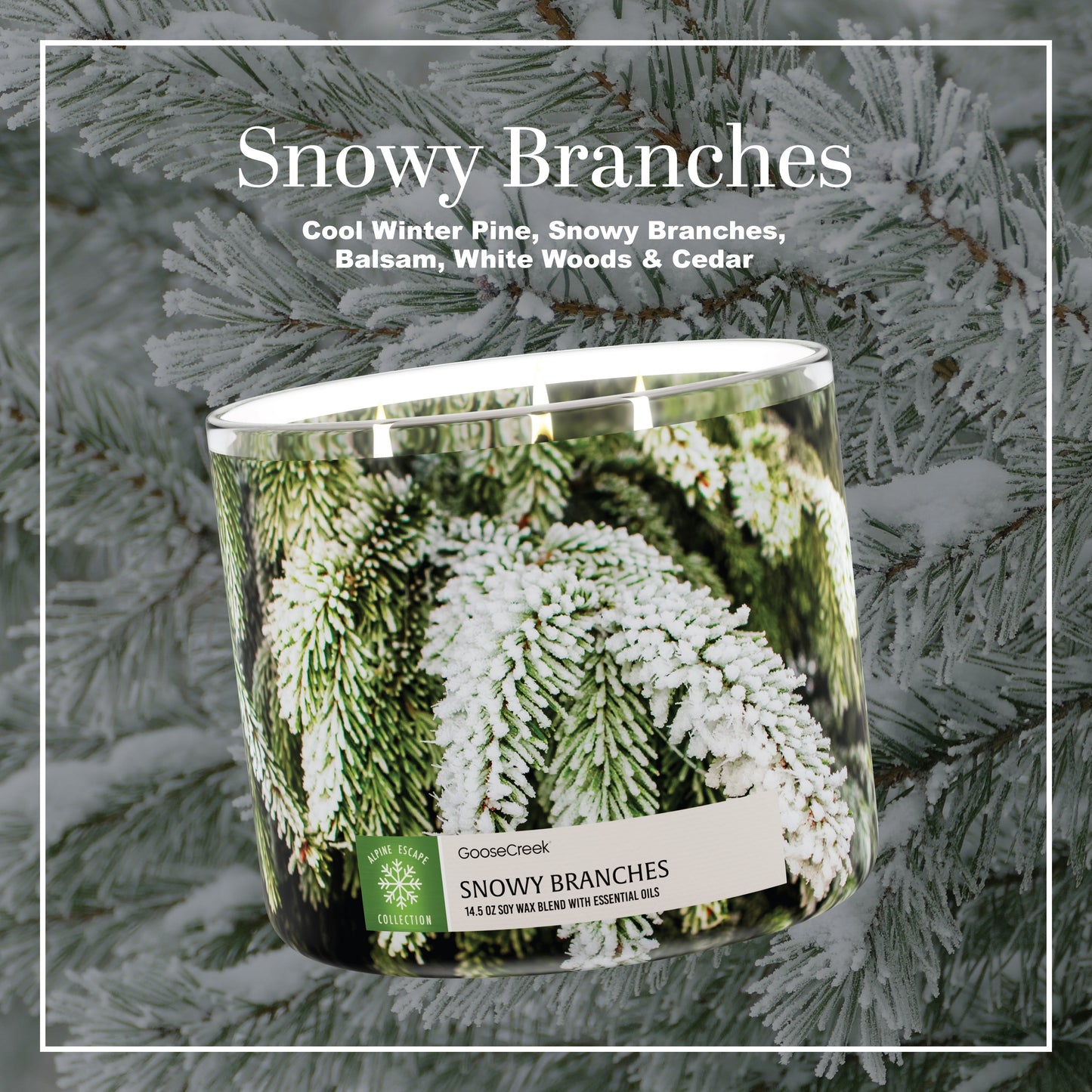 Snowy Branches 3-Wick Candle