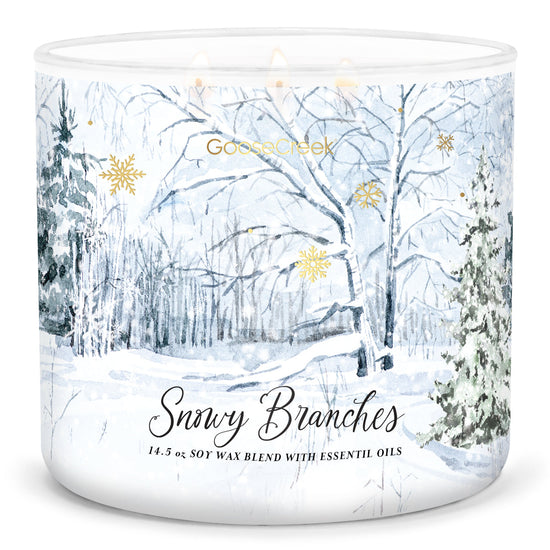 Snowy Branches Large 3-Wick Candle