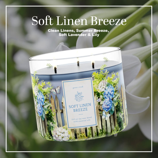 Soft Linen Breeze Large 3-Wick Candle