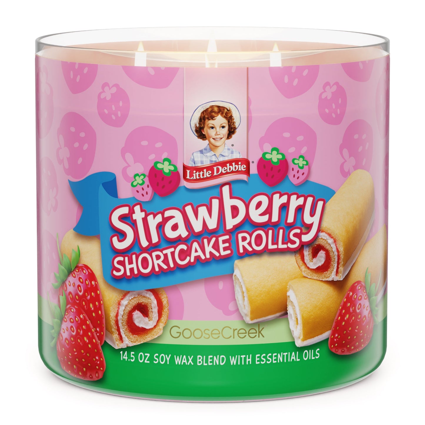 Strawberry Shortcake Rolls Little Debbie ™ 3-Wick Candle