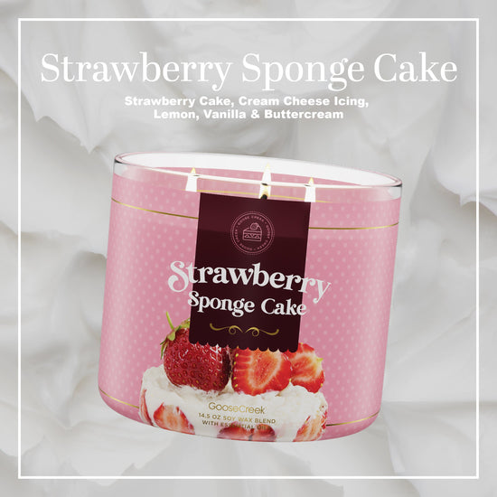 Strawberry Sponge Cake Large 3-Wick Candle