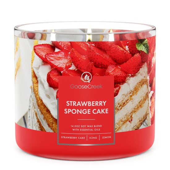 Load image into Gallery viewer, Strawberry Sponge Cake Large 3-Wick Candle
