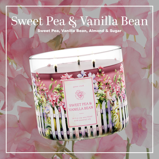 Sweet Pea & Vanilla Bean Large 3-Wick Candle
