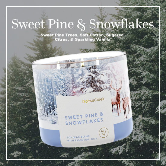 Sweet Pine & Snowflakes 3-Wick Candle