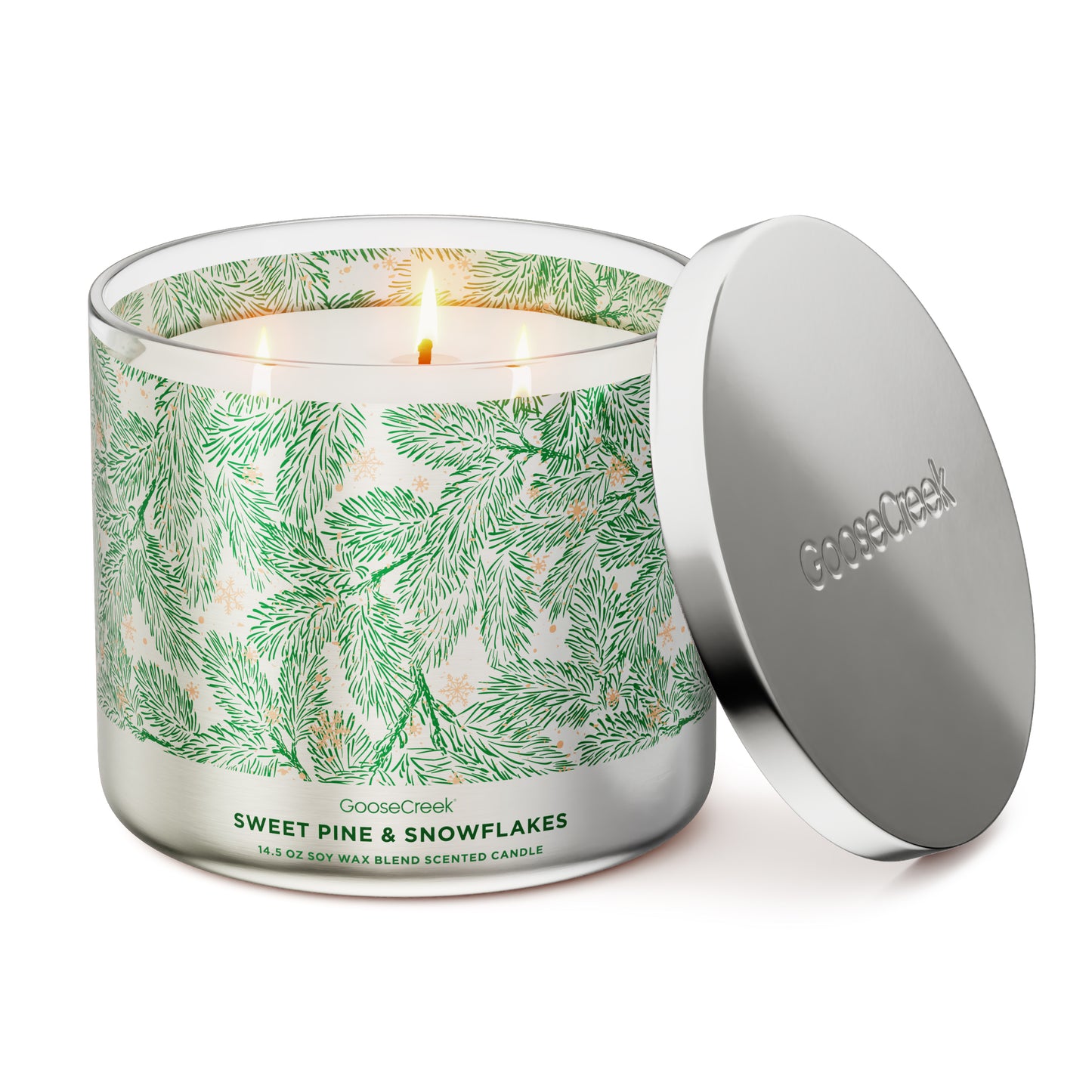 Sweet Pine & Snowflakes 3-Wick Candle