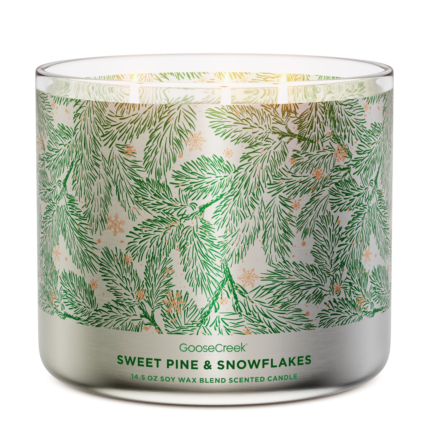 Sweet Pine & Snowflakes 3-Wick Candle