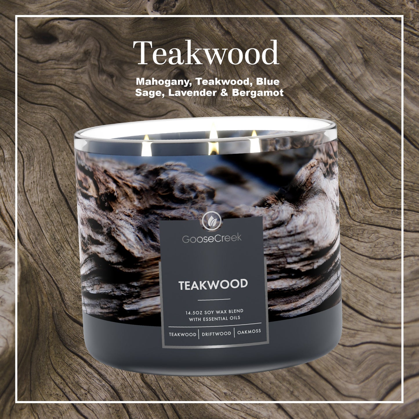 Teakwood 3-Wick Candle