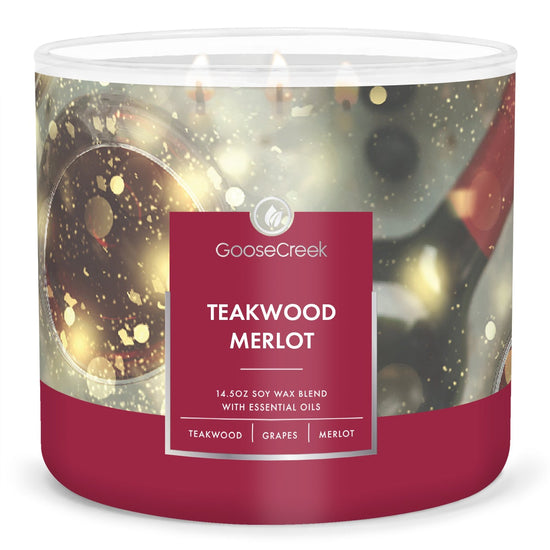 Load image into Gallery viewer, Teakwood Merlot Large 3-Wick Candle
