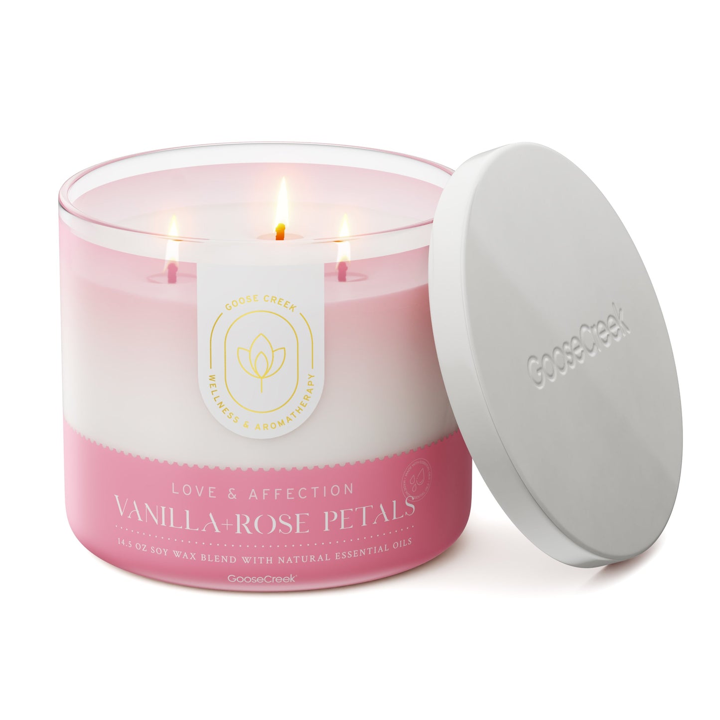 Vanilla & Rose Petals Aromatherapy 3-Wick Candle