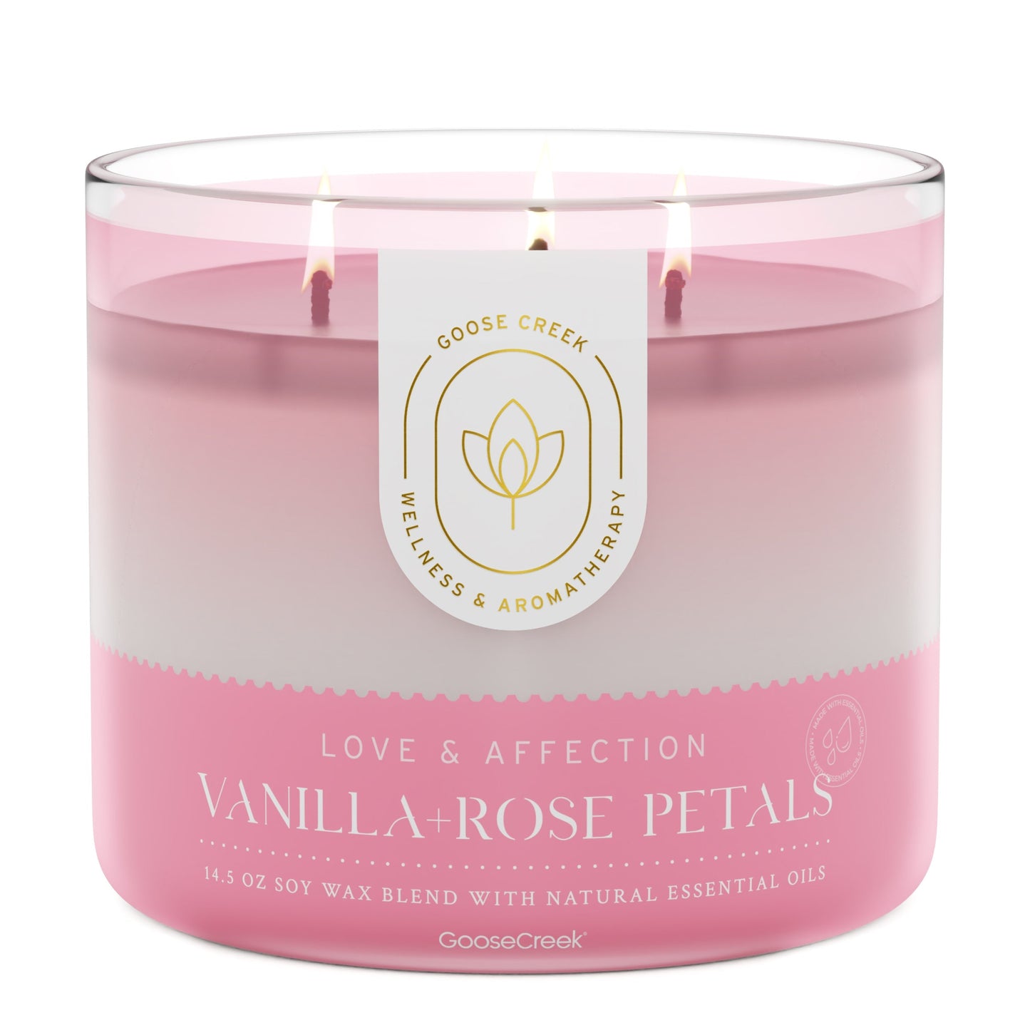 Vanilla & Rose Petals Aromatherapy 3-Wick Candle