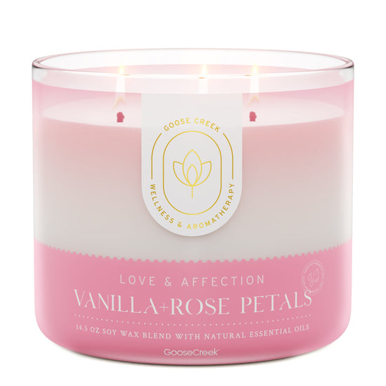 Vanilla & Rose Petals Aromatherapy 3-Wick Candle