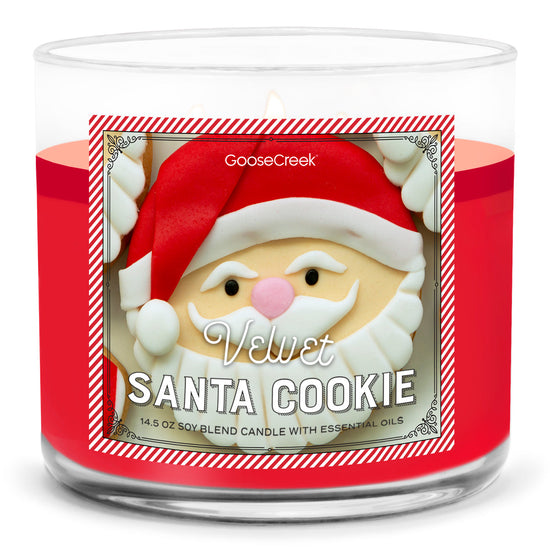 Load image into Gallery viewer, Velvet Santa Cookie Large 3-Wick Candle

