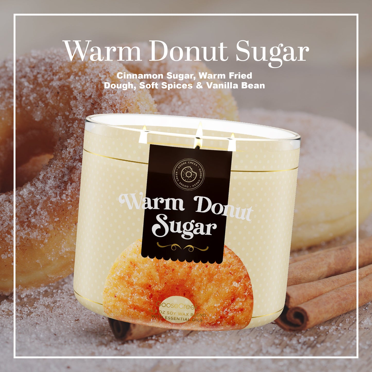 Warm Donut Sugar Large 3-Wick Candle