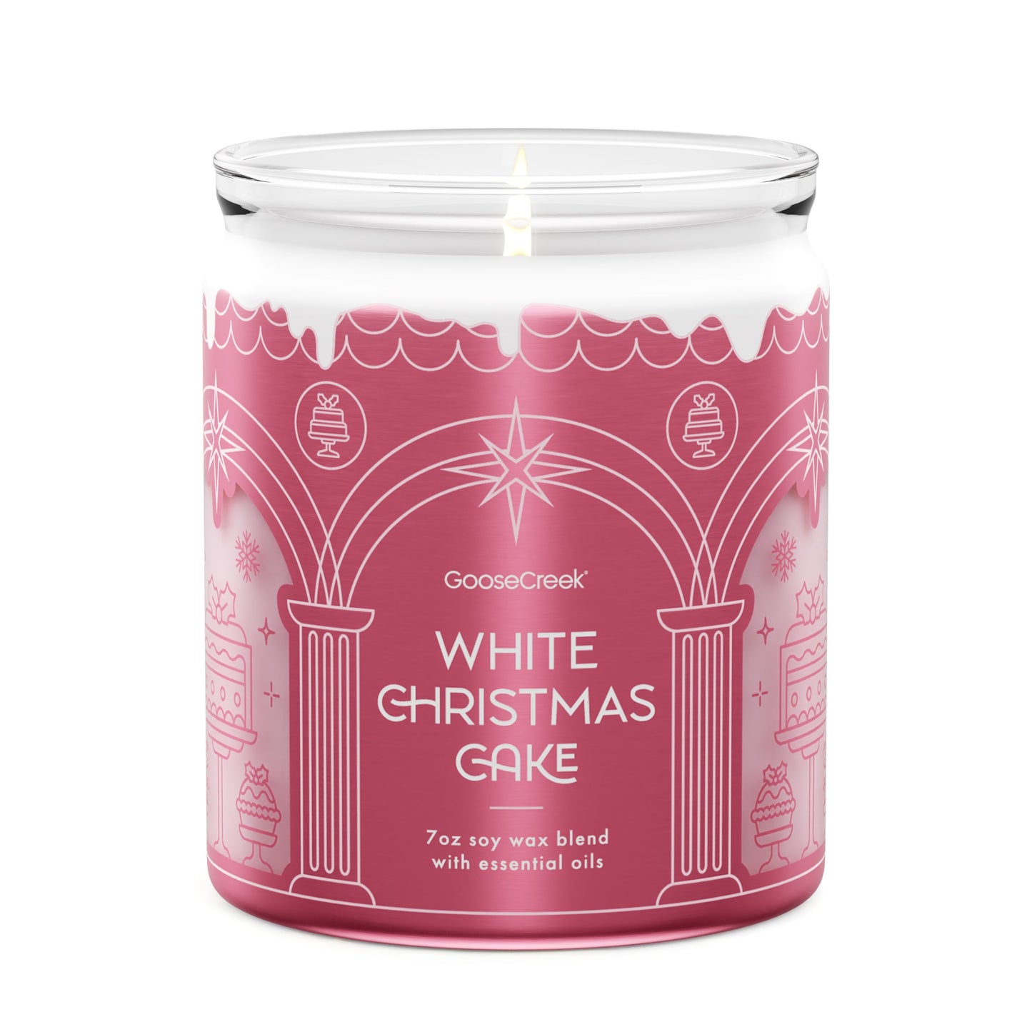 White Christmas Cake 7oz Single Wick Candle